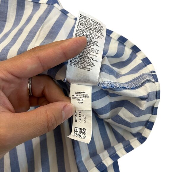 Old Navy Stripe Tiered Midi Skirt Blue XXL Tall Coastal English Countryside‎ - Picture 5 of 7